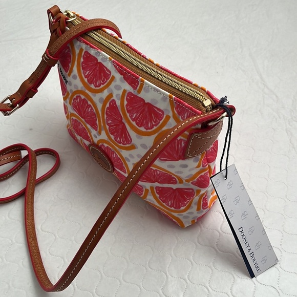 Dooney and Bourke multicolor grapefruit print canvas crossbody bag - Picture 4 of 13